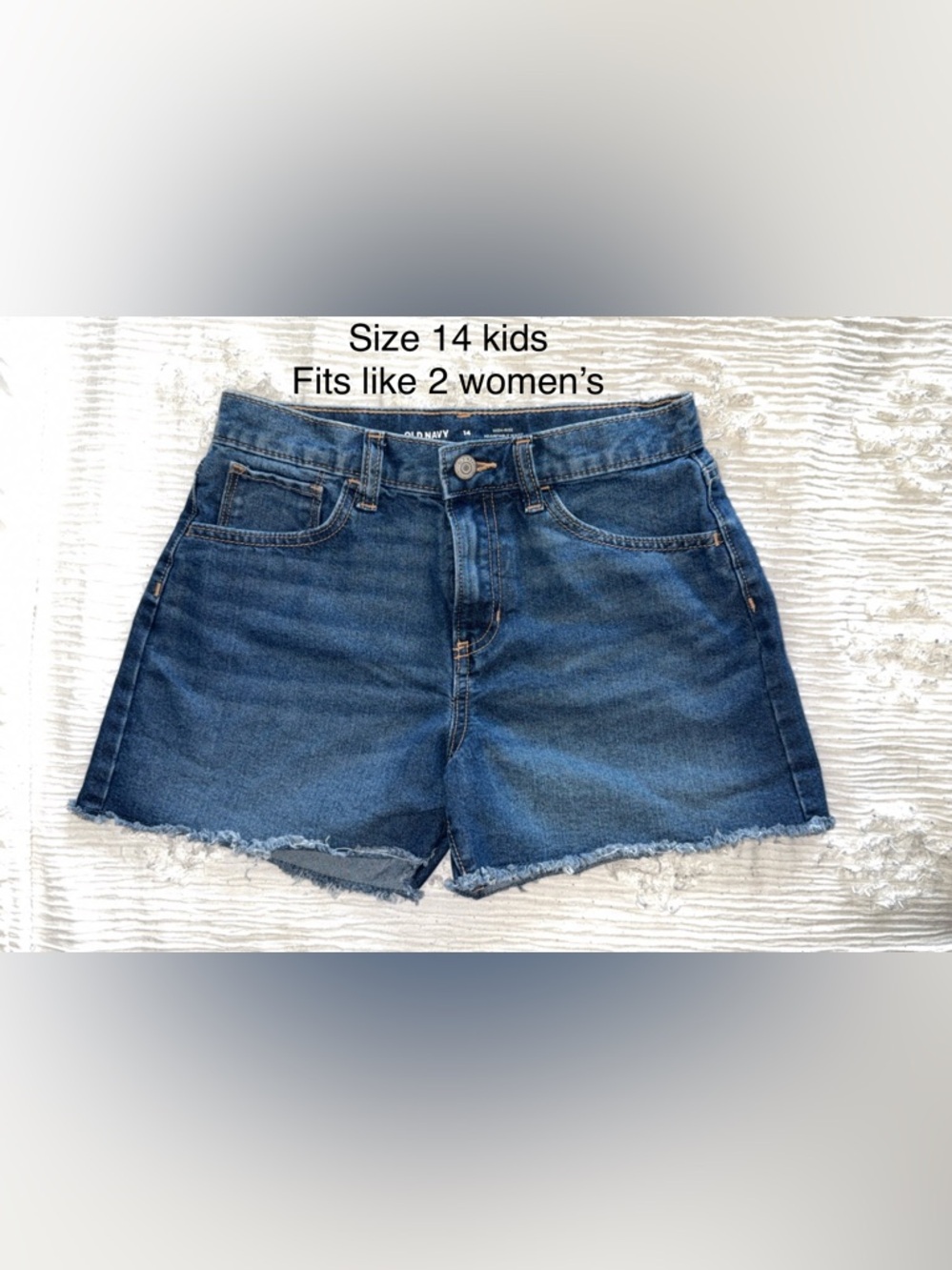 Old Navy Dark Blue Frayed Hem Denim Shorts